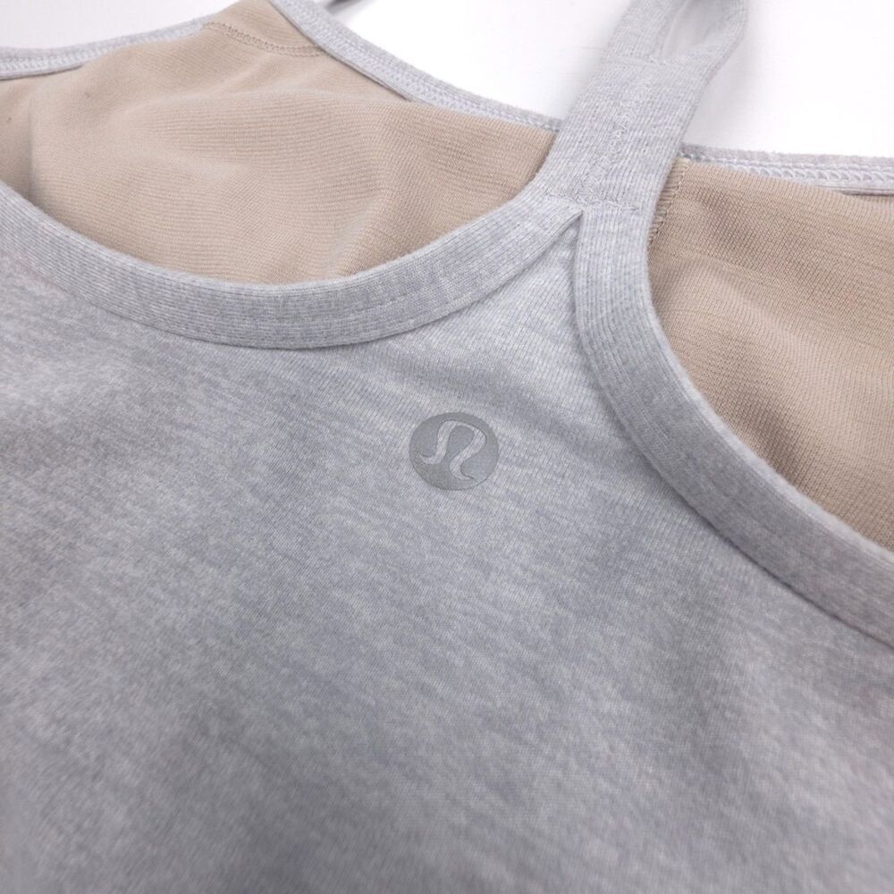 LULULEMON Power Y Tank Gray Athleisure Minimal Clean Girl Essential Basics Yoga - Picture 6 of 6